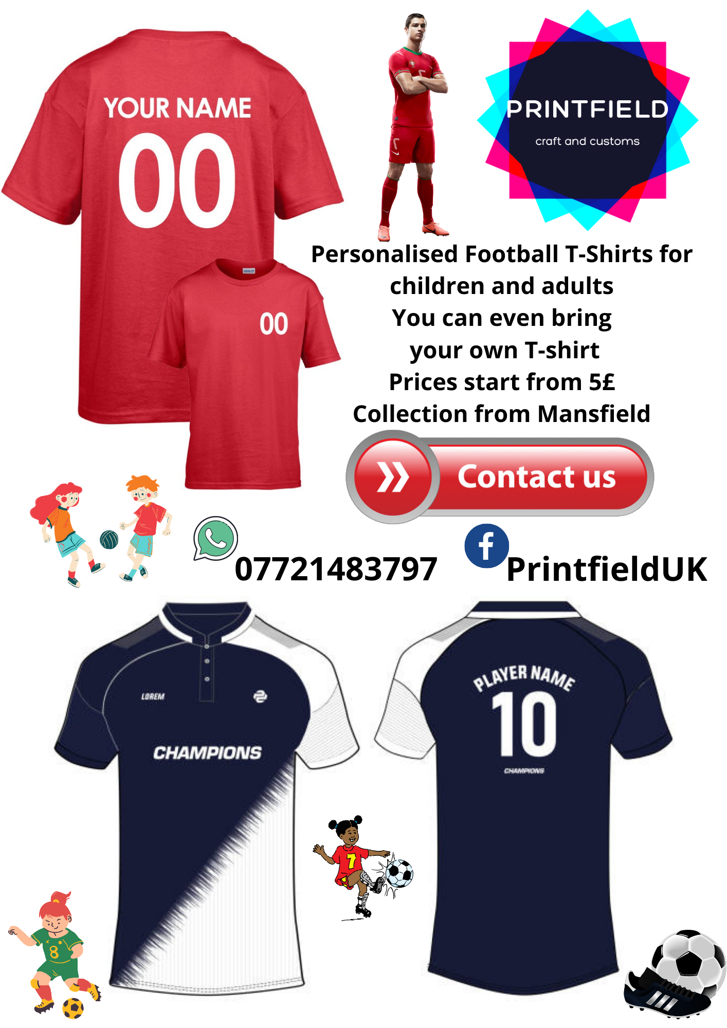 Personalised Football T-Shirts