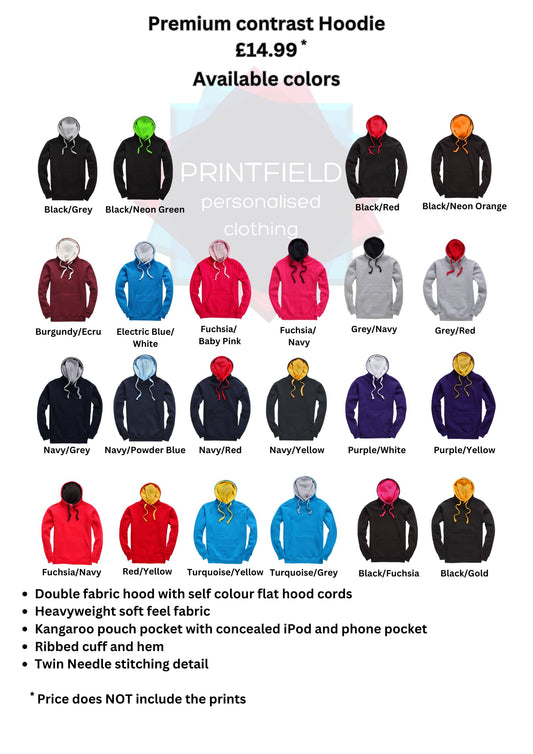 Premium contrast hoodies